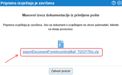 Preuzimanje izabrane dokumentacije iz knjige primljene pošte]