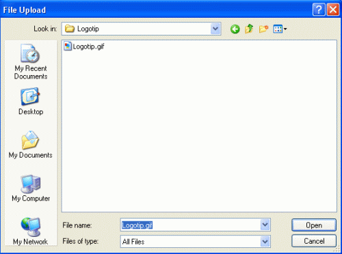Prozor operacijskog sistema Windows, u kojem potražite datoteku s logotipom.