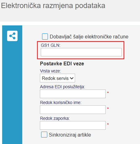 Unos podataka za dobavljača