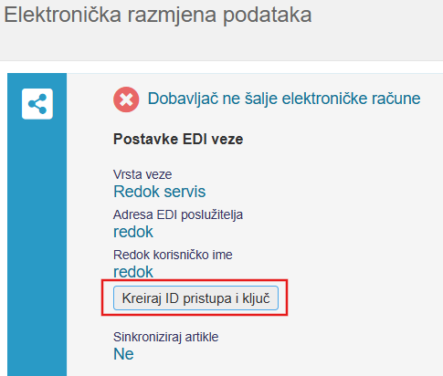 Generiranje ključa za pristup dokumentima