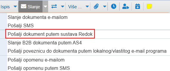Slanje dokumenata putem sustava Redok