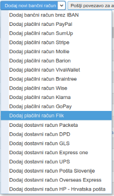 Vnos računa Flik