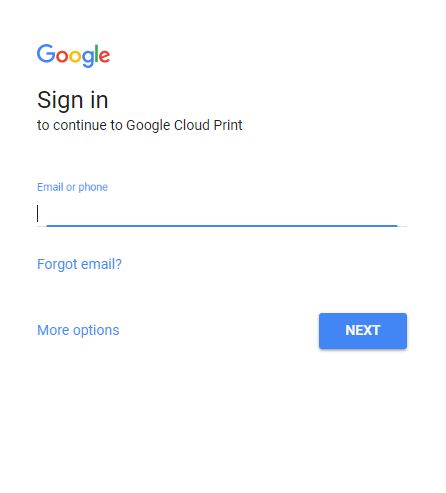 Prijava na Google Cloud print