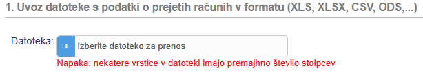 Datoteka ni v ustreznem datotečnem formatu ali ne vsebuje podatkov